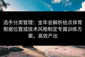 选手分类管理：金年会解析给点体育根据位置或技术风格制定专属训练方案，高效产出