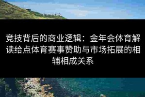 竞技背后的商业逻辑：金年会体育解读给点体育赛事赞助与市场拓展的相辅相成关系