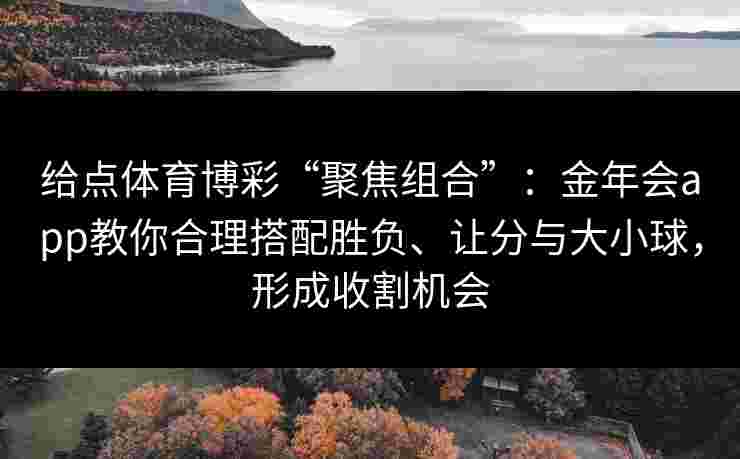 给点体育博彩“聚焦组合”:金年会app教你合理搭配胜负、让分与大小球,形成收割机会 给点体育博彩“聚焦组合”:金年会app教你合理搭配胜负、让分与大小球,形成收割机会